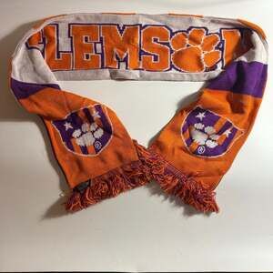 Clemson scarf Tigers soccer Reversible Orange & Purple Knitted used once